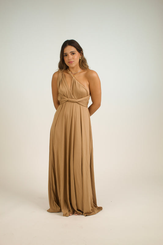 Wrap dress nude