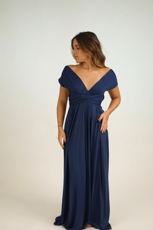 Wrap dress navy blue
